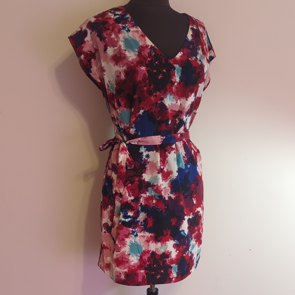 Attention Red and Blue Abstract Mini Dress